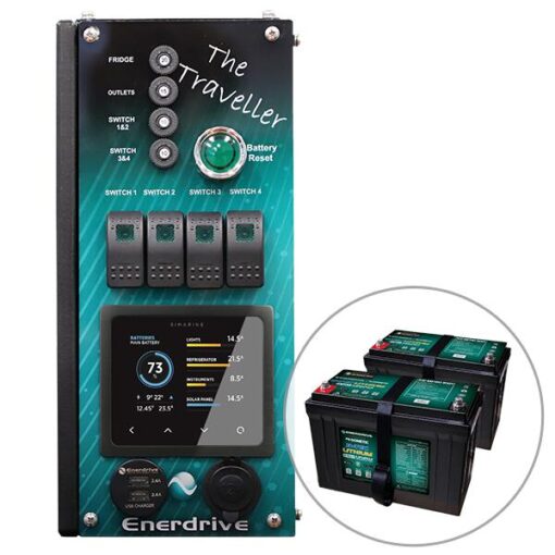 Enerdrive 4WD Canopy Traveller System with 2 x 100h Lithium Battery, Simarine Battery Monitor, Driver Side Installation