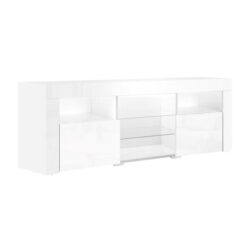 Entertainment Unit TV Cabinet LED 160cm White Bobi
