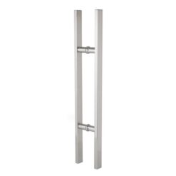 Entrance Door Handle Pull Set - Square - Stainless Steel - 600mm