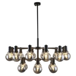 Escoda Metal & Glass Pendant Light, Black
