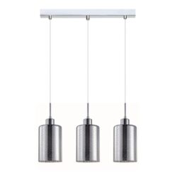 Espejo 3 Dotted Glass Pendant Lights - Linear Base - Chrome