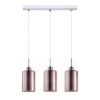 Espejo 3 Dotted Glass Pendant Lights - Linear Base - Rose Gold