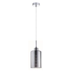 Espejo Interior Cylinder Streaks Glass Pendant Light - Chrome