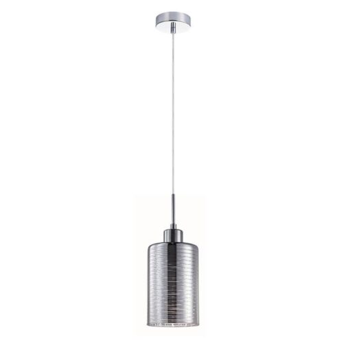 Espejo Interior Cylinder Streaks Glass Pendant Light - Chrome