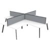 Eternity 4 Person Office Desk Pod with Screen, 300/300cm, White / Black