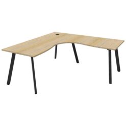 Eternity Corner Office Desk, 180/150cm, Oak / Black