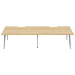 Eternity Office Desk, 2 Person, 360cm, Oak / White