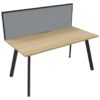 Eternity Office Desk with Screen, 150cm, Oak / Black