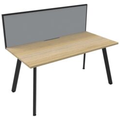 Eternity Office Desk with Screen, 150cm, Oak / Black