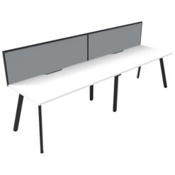Eternity Office Desk with Screen, 2 Person, 360cm, White / Black