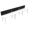 Eternity Office Desk with Screen, 3 Person, 540cm, White
