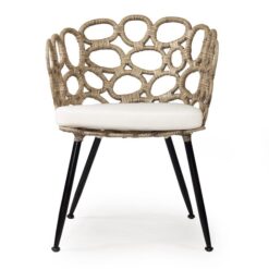 Etrano Rattan & Metal Occasional Chair, Grey Wash