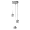Eun Metal & Crystal Glass LED Cluster Pendant Light, 3 Light, CCT, Chrome