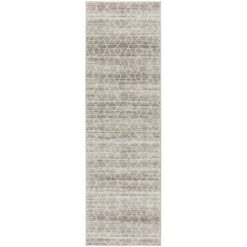 Evoke Culture Turkish Made Modern Runner Rug, 400x80cm, Silver