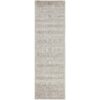 Evoke Frost Turkish Made Oriental Runner Rug, 400x80cm, Grey
