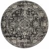 Evoke Muse Turkish Made Oriental Round Rug, 200cm, Charcoal