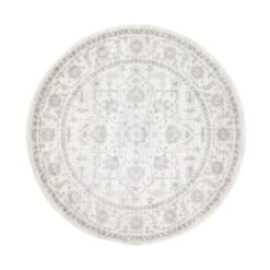 Evoke Release Turkish Made Oriental Round Rug, 150cm, White