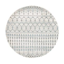 Evoke Simplicity Turkish Made Modern Round Rug, 200cm, White