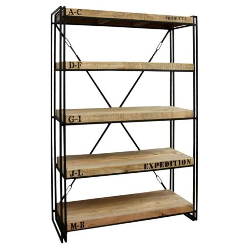 Expedition Mango Wood Timber & Iron Industrial Display Shelf