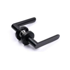 Fairhaven Privacy Door Lever Handle - Round Rose - Matte Black