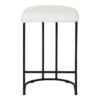 Sorell Faux Fur & Metal Counter Stool, Set of 2, Ivory / Black Faro Faux Fur & Metal Counter Stool, Set of 2, Ivory / Black