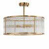 Farrah Glass & Metal Flush Mount Ceiling Light, Brass