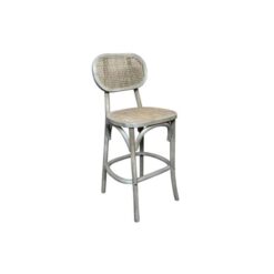 Fauste Elm Timber & Rattan Counter Stool