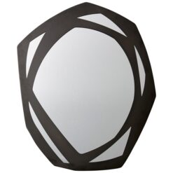 Faye Metal Frame Wall Mirror, 90cm, Black