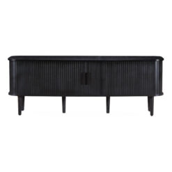Felna Wooden Sliding Door TV Unit, 160cm, Black