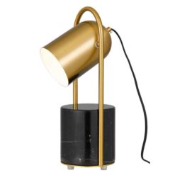 Fidel Marble & Metal Table Lamp, Black / Antique Gold