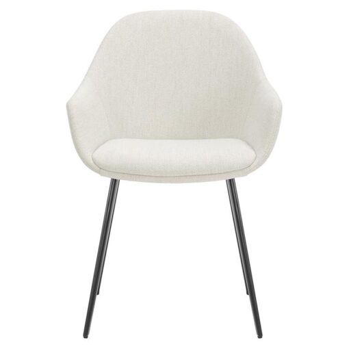 Fido Commercial Grade Fabric Dining Armchair, Ivory