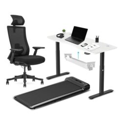 Fitness WalkingPad M2 + ErgoDesk 1500mm White + Cable Management + DM9 Chair