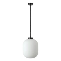 Flaunt Glass Pendant Light, Black / Opal
