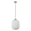 Flaunt Glass Pendant Light, Satin Chrome / Opal