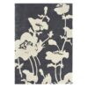 Florence Broadhurst Floral 300 Hand Tufted Designer Wool Rug, 280x200cm, Charcoal