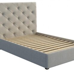 Florida custom upholstered bed frame with choice of standard base