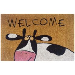 Funky Cow Premium Handwoven Coir Doormat, 80x50cm