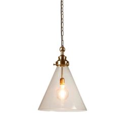 Gadsden Glass Pendant Light, Medium, Antique Brass
