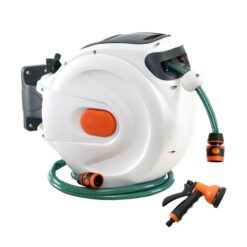 Garden Retractable Hose Reel 20M Garden Water Spray Gun Auto Rewind