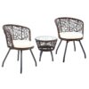 Gardeon Outdoor Patio Chair and Table - Brown