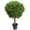 Glamorous Fusion Potted Artificial Boxwood Ball Topiary, 90cm