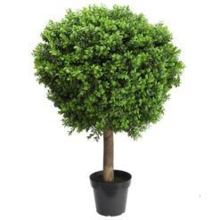 Glamorous Fusion Potted Artificial Boxwood Ball Topiary, 90cm