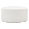 Halle Boucle Fabric Round Ottoman, Medium, Cream