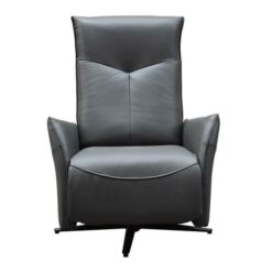 Hammel Leather Swivel Manual Recliner Armchair, Charcoal