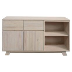 Harold Mountain Ash Timber 2 Door 2 Drawer Buffet Table, 160cm, White Wash
