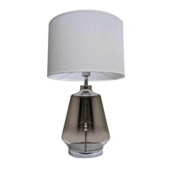 Harper Glass Table Lamp, Smoke