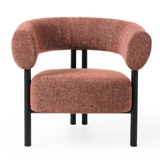 Harris Fabric & Metal Occasional Tub Chair, Rust / Black