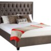 Helios custom upholstered bed frame with choice of standard base
