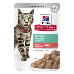 Hill's Science Diet Perfect Weight Adult 1+ With Salmon Wet Cat Food 85gm 12 Pouches