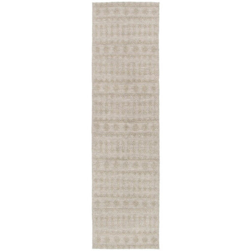Himalaya No.900 Handwoven Tribal Wool Runner Rug, 400x80cm, Natural